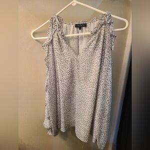 White Cheetah Print Dress Shirt